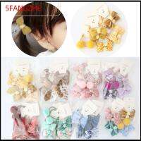 5FANGZHE 10pcs แฟชั่น เด็กผู้หญิง อุปกรณ์เสริม เชือกผม โบว์ผูกผม ยางรัดผม ผ้าโพกศีรษะดอกไม้หมากฝรั่ง