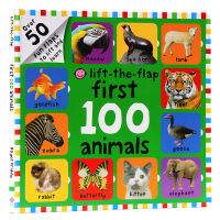 English original picture book first 100 animals lift the flap childrens animal vocabulary graphic dictionary baby animal enlightenment early education cognition popular science hardcover paperboard flip book