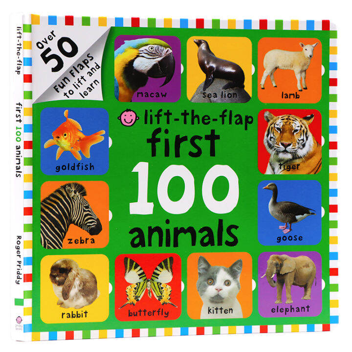 English original picture book first 100 animals lift the flap children