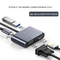 4K Type C to HDMI-compatible VGA USB C 3.0 PD Adapter Dock Hub for Macbook Samsung S20 Dex for Huawei Xiaomi Adapters Adapters