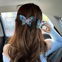 （A VOGUE）▬✑ Large Butterfly Hair Claw for Women Girls Acrylic Accessories Sweet Clips Crab Simple Clamps Chic Clip