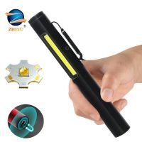 Portable LED Flashlight USB C Rechargeable Pen Light MINI Clip COB Inspection Work Light with the Bottom Magnet and Clip Rechargeable  Flashlights