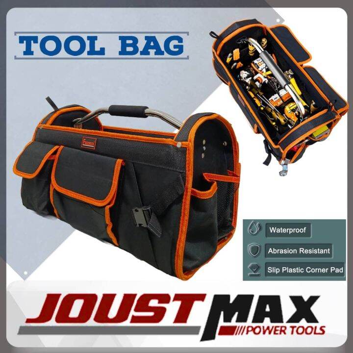 Heavy Duty Open Top Tool Bag 13 Pockets Electrician Large Waterproof