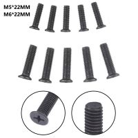 10 buah sekrup perbaikan M5/M6 22mm bagian alat sekrup ulir tangan kiri untuk bor UNF Chuck Shank adaptor aksesori alat pertukangan