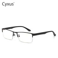 Cyxus ป้องกันแสงสีฟ้ามูสเล่นเกมคอมพิวเตอร์สี่เหลี่ยมแว่นตา UV400ป้องกันรังสีแว่นตาลดสายตาแว่นตา TR90ปรับวัดกรอบโลหะสำหรับผู้ชาย   8001