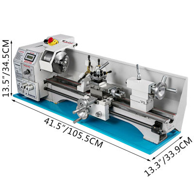 มอเตอร์ไร้แปรงถ่านเครื่องกลึงโลหะ220X600มม. เครื่องกลึงโลหะขนาดเล็ก1.1KW ความเร็วตัวแปรอนันต์เครื่องกลึงขนาดเล็กรูแกน38มม.