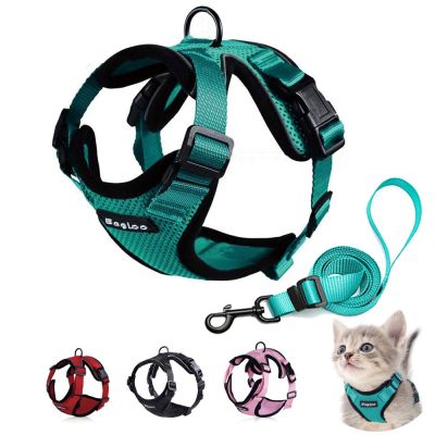 Breathable Cat Harness Leash Set Escape Proof Pet Harness Vest for Cats Small Dogs Reflective Walking Lead Leash Cat Accessories