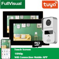 Fullvisual Tuya โทรศัพท์ไร้สายวิดีโออินเตอร์คอม Wifi สมาร์ทโฮมไร้สาย140 ° มุมกว้างออดพร้อมกล้องถ่ายรูประบบสัมผัส