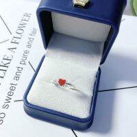 [COD] No. 5364 full silver 990 and cute ring red love open adjustable