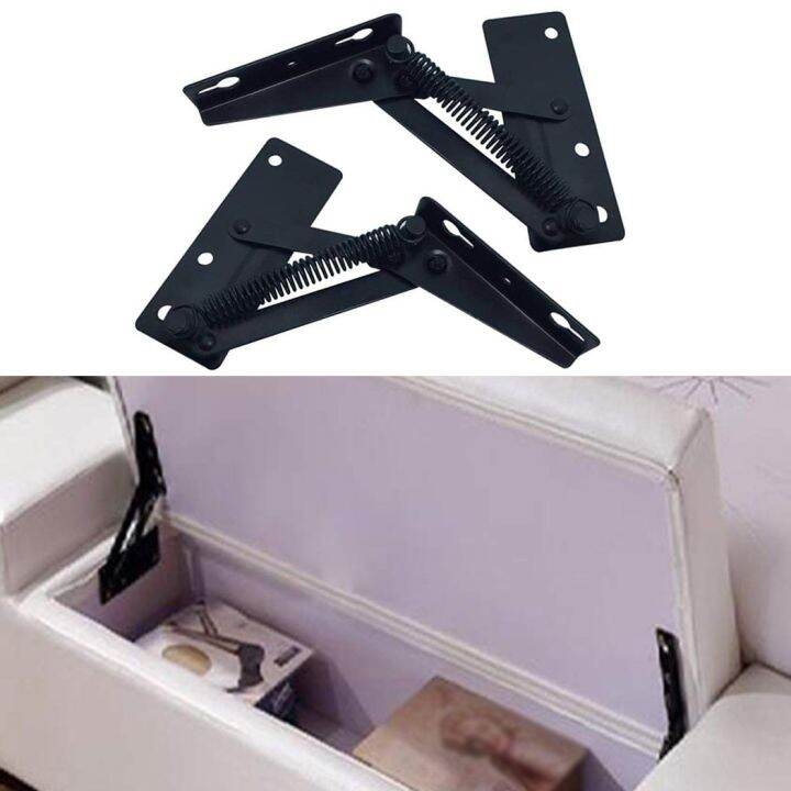 2Pc Sofa Bed Hinge Adjustable Angle Mechanism Metal Black
