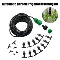 1 Set Fog Watering Irrigation System Portable Misting Cooling Automatic Water Nozzle 10M PVC Hose Spray Head 4/7mm Tee Connecter