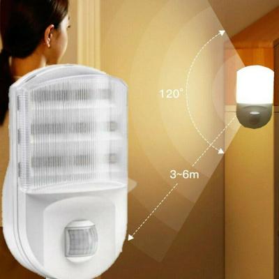 Smart Night Light PIR Motion Sensor Control Cold White Body Induction Mini Lamp Plug-In for Bedroom Living Room Stair