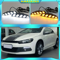 For Volkswagen Scirocco 2011 2012 2013 2014 2015 Yellow Turn Signal style Relay Waterproof 12V Car LED DRL Daytime Running Light