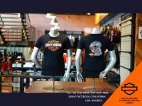 HARLEY-DAVIDSON  B&amp;S Orange on Black เสื้อยืดแขนสั้นผู้หญิง