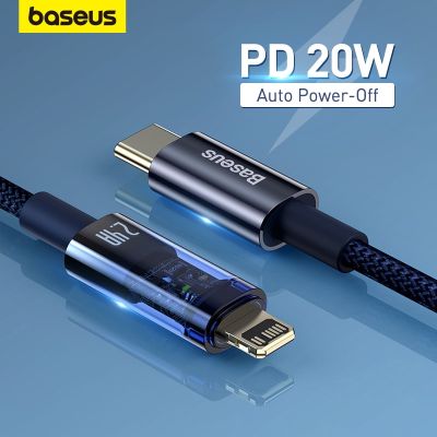 Baseus 20W USB C Cable For iPhone 14 13 12 11 Pro Max Mini Auto Power-Off Fast Charging Cord For iPad iPhone Charger Cable Docks hargers Docks Charger
