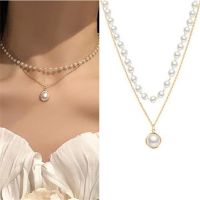 Women Fashion Natural Pearls Choker Necklace Cute Double Layer Chain Bead Pendant Necklaces 2022 Famale Friends Chains Jewelry