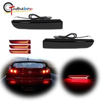 Red LED Rear Bumper Reflectors Lights Brake Tail Light w/Sequential Turn Signal For Mitsubishi Lancer Outlander Evolution X 12V