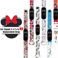 Diseny Mickey Minnie Strap For Mi Band 7 6 5 4 3 Wristband Silicone Bracelet Wrist Strap For Xiaomi Mi Band 5 Strap Smartwatches