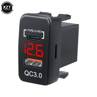 【hot】™卍♤  Car QC3.0 Type C with Voltmeter Outlet Charger USB Charging Port for