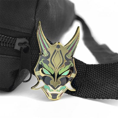 【CC】 Game Genshin Xiao Badge Costume Props Metal Pin Alloy Brooch Accessories
