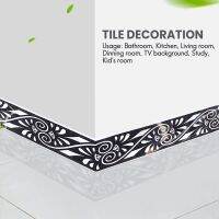 3D Marble Self-Adhesive Greek Pattern Wall Stair Floor Border Tile Sticker Kitchen Bathroom Basin Baseboard Wall Sticker 2M