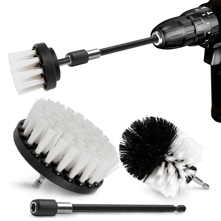 Electric Drill Brush Attachment Set Power Scrubber Wash Cleaning