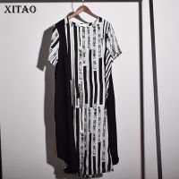 XITAO Dress Fashion Loose Women Casual Striped Print Dress