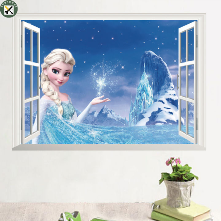 BouPower Cartoon 3D Disney Frozen Princess Wall Stickers for Kids ...