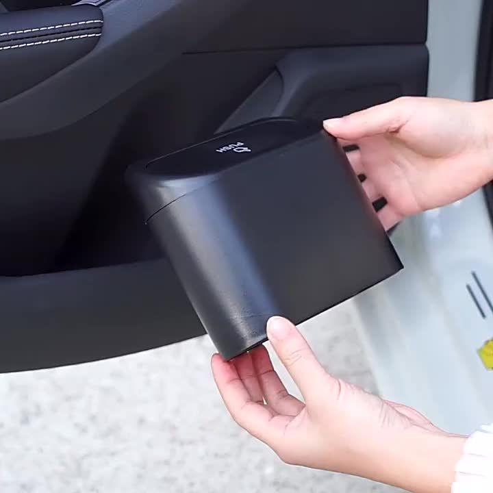 Portable Hanging Car Trash Can with Detachable Hook Auto Interior  Accessories Universal Car Garbage Organizer Dust Case