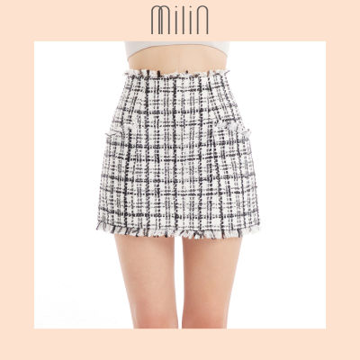 [MILIN] High waisted tweed mini skirt กระโปรงสั้นเอวสูงทรงเอ / Interview Skirt