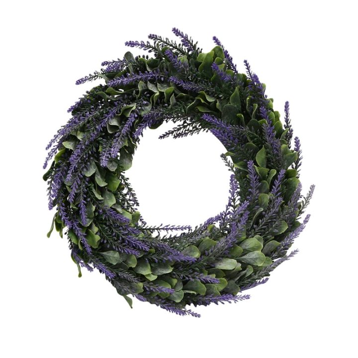 2x-artificial-wreath-door-wreath-17-inch-lavender-spring-wreath-round-wreath-for-the-front-door-home-decor