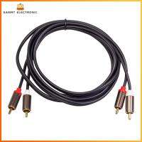 [จัดส่งฟรี] 2 RCA ถึง2สายเคเบิล RCA ชายสายลำโพงสำหรับเครื่องขยายสัญญาณทีวี CD Soundbox [แนะนำซื้อด้านบน2Pcs]