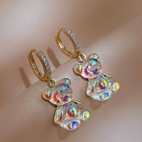 Lovely Acrylic Candy Pendant Women 39;s Earrings Rainbow Bear Gummy Bear Candy Earrings 2023 Korean Fashion Sweet Girl Jewelry