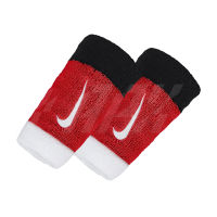 Nike ผ้ารัดข้อมือแบบยาว Swoosh Doublewide Wristbands 2-Pack | White/University Red/Black ( N.000.1586.118 )