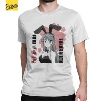 Rascal Does Not Dream Of Bunny Senpai T-Shirt Men Humorous Pure Cotton Tees Round Collar Short Sleeve T Shirt  B4OC