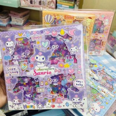 Sanrio Kuromi Cinnamoroll สติกเกอร์ติดแลปท็อปโทรศัพท์สติ๊กเกอร์สำหรับเด็ก DIY สำหรับสาวๆไดอารี่น่ารักไดอารี่การ์ตูน Sanrio 32แผ่น/ชุด