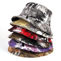 Fashion Personality Tie-dye Graffiti Bucket Hat Women Summer Casual Streetware Sun Hat Big Brim Foldable Beach Fisherman Hats