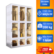 Tủ quần áo gấp gọn AntBox, hộp đựng quần áo cửa trong suốt khóa nam châm