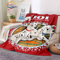 Cute Dog-101 Dalmatians Pongo and Perdita Series Fashion Flannel Blanket Warm Plush Portable Shawl Blanket Sofa Bedspread