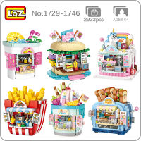 LOZ Amusement Park Hamburger Ice Cream Bread Cake Chip Shop Beverage Food Restaurant DIY Mini Blocks Bricks Building Toy no Box