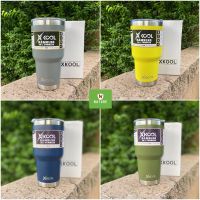 Xkool แก้วขนาด 30Oz สีพื้นเก็บอุณหภูมิความเย็น,ร้อน เนื้อแก้วเป็นสแตนเลส 304 Free!!ยางลองแก้วไม่มีไอน้ำเกาะข้างนอกแก้ว แก้วเก็บอุณหภูมิ