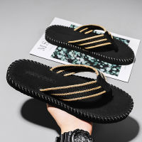 ใหม่ flip flops ผู้ชาย flip flops รองเท้าชายหาดลำลองกลางแจ้งแนวโน้มฤดูร้อนรองเท้าแตะ