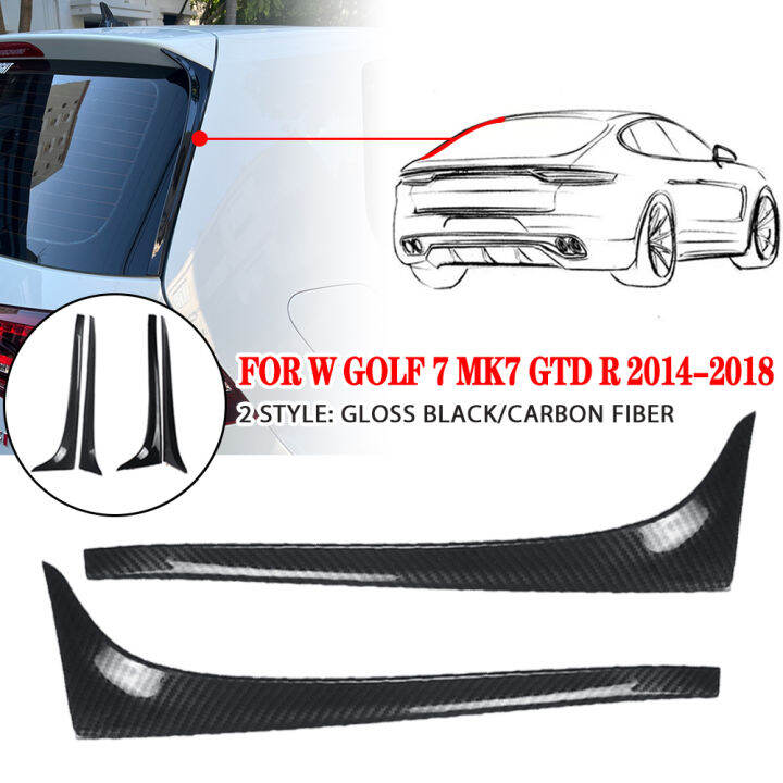 Car Carbon Fiber Rear Window Side Spoiler Wing For VW GOLF 7 MK7 GTD R