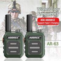 2ชิ้น ABBREE AR-63 UHF Walkie Talkie ไร้สายความถี่สูงเครื่องสแกนเนอร์รับสัญญาณวิทยุสองทางความถี่อันทรงพลัง