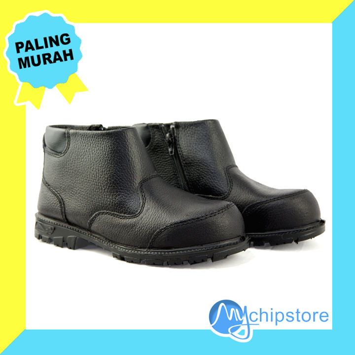 Sepatu Safety Pria Boot Ujung Besi Proyek Cheetah 2101 Hitam Lazada