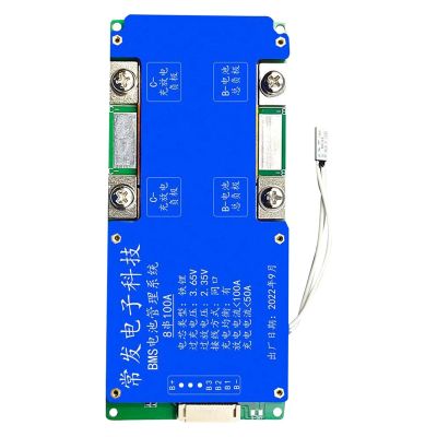 8S 24V 100A LiFePO4 Battery Protection Board Same Port with Equalization Temperature Control for UPS Outdoor Powers Supply