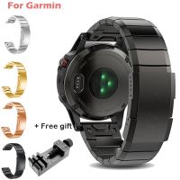 （Bar watchband） สายนาฬิกาข้อมือ22มม. 20สเตนเลสสตีลสำหรับ Garmin Fenix 6 6X Pro 5 5X บวก3HR 26มม. สายรัดโลหะ Fenix6สายรัดข้อมือ Fenix5