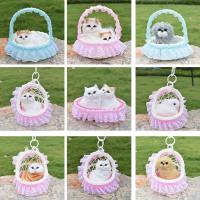 Will call lace basket hanging basket simulation dog cat rabbit childrens birthday gift simulation animal doll