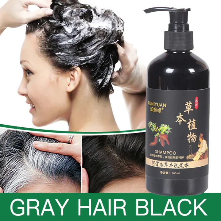 Herbal Natural Polygonum Multiflorum Shampoo Effective White Hair Turns to  Black Hair Shampoo Gentle Nourshing Hair roots Coverage Grey Hair Treatment  Care shampoo 300ml | Lazada PH