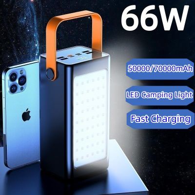 70000mAh Power Bank PD20W Fast Charging for iPhone 14 Huawei Xiaomi Powerbank Portable Charger with LED Camping Light Poverbank ( HOT SELL) tzbkx996